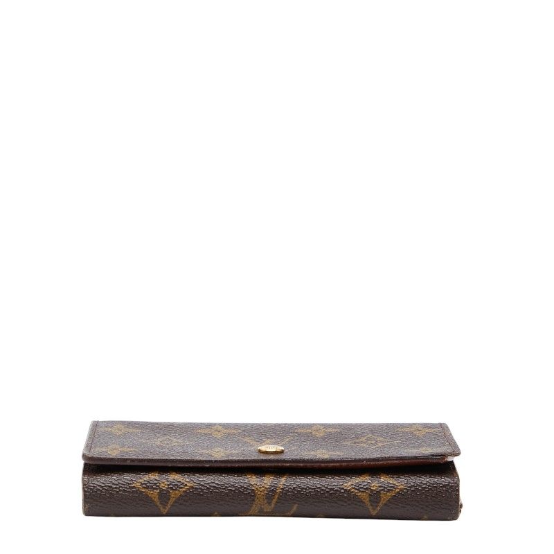 Louis Vuitton Monogram Porte Monnaie Bier Tresor Brown Leather — view 3