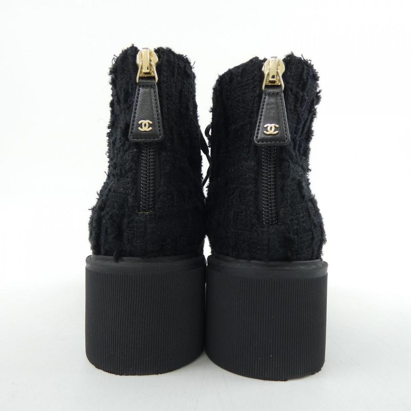 Chanel Size 37 Black Boots — view 5