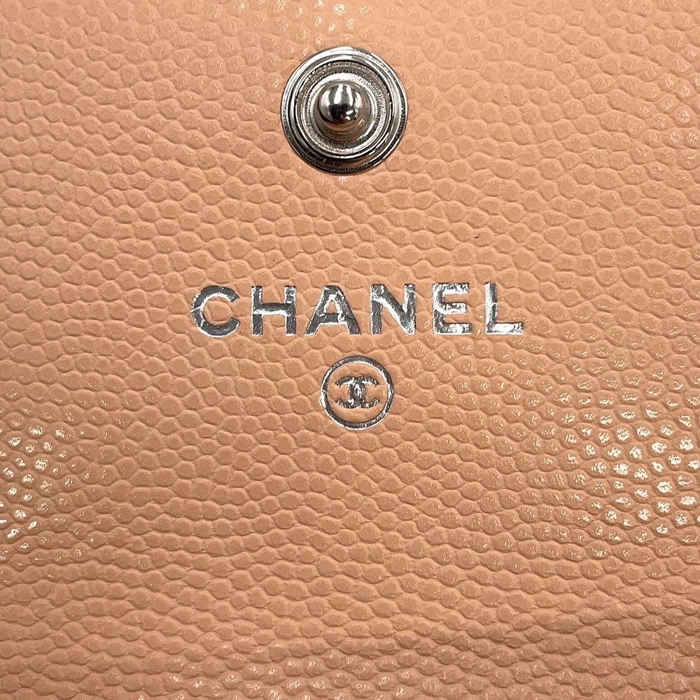 Chanel Card Case Quilted CC Logo Caviar Leather Business — view 8