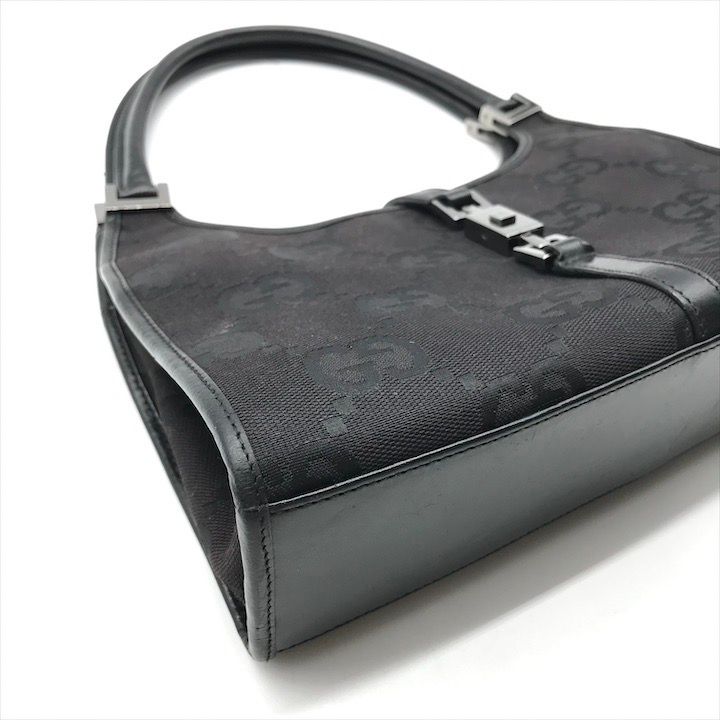 Gucci GG Canvas Jackie Mini Hand Bag Shoulder Black Leather Bag — view 5