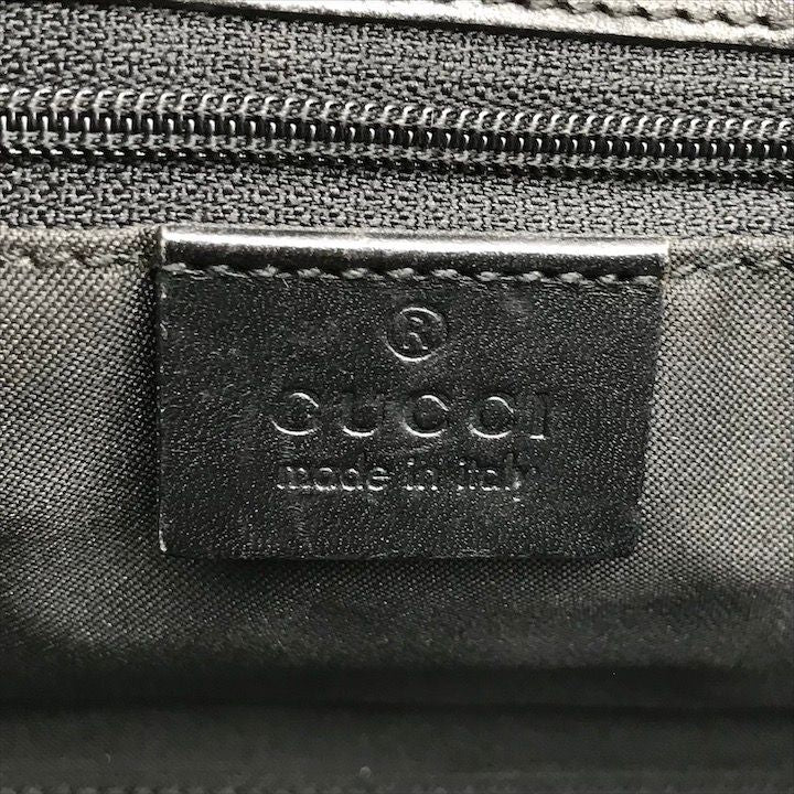 Gucci GG Canvas Jackie Mini Hand Bag Shoulder Black Leather Bag — view 8