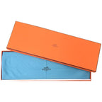 Hermes Losange Logo Cashmere Silk Blue Scarf 0323 — view 2