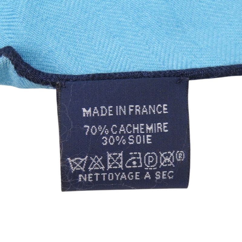 Hermes Losange Logo Cashmere Silk Blue Scarf 0323 — view 5