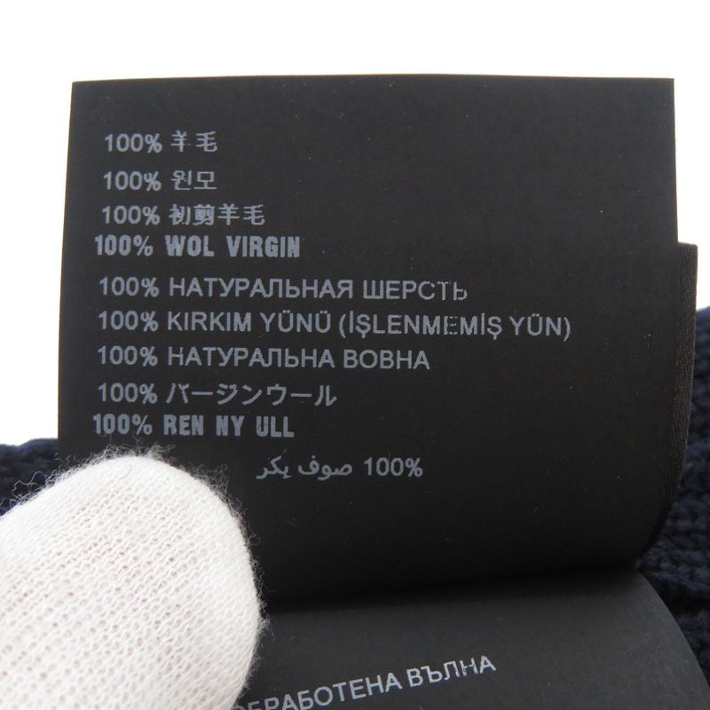 Prada Sportsline Logo Sms180 Wool Navy Muffler 1114 Scarf — view 4