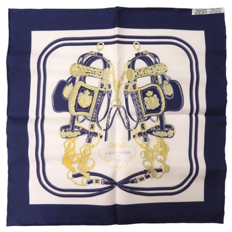 Hermes Pocket Chiff Carre 45 Petit Brides De Gala Silk Multicolor Scarf — view 3