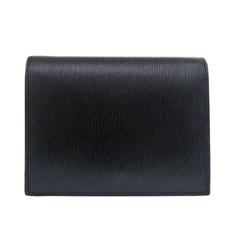 Prada 1 Mv204 Vitterom-ve Leather Black Bifold Wallet 1081 — view 3