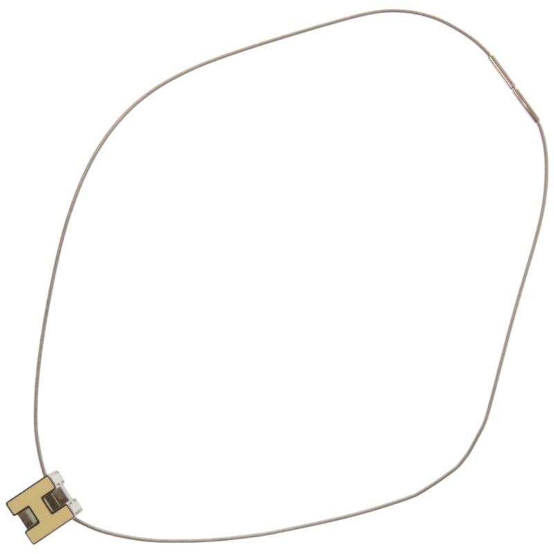 Hermes Cage Ash H Cube Metal Silver White Necklace 1034 — view 8