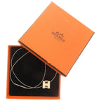Hermes Cage Ash H Cube Metal Silver White Necklace 1034 — view 3