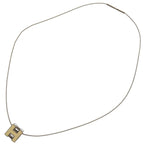 Hermes Cage Ash H Cube Metal Silver White Necklace 1034 — view 9