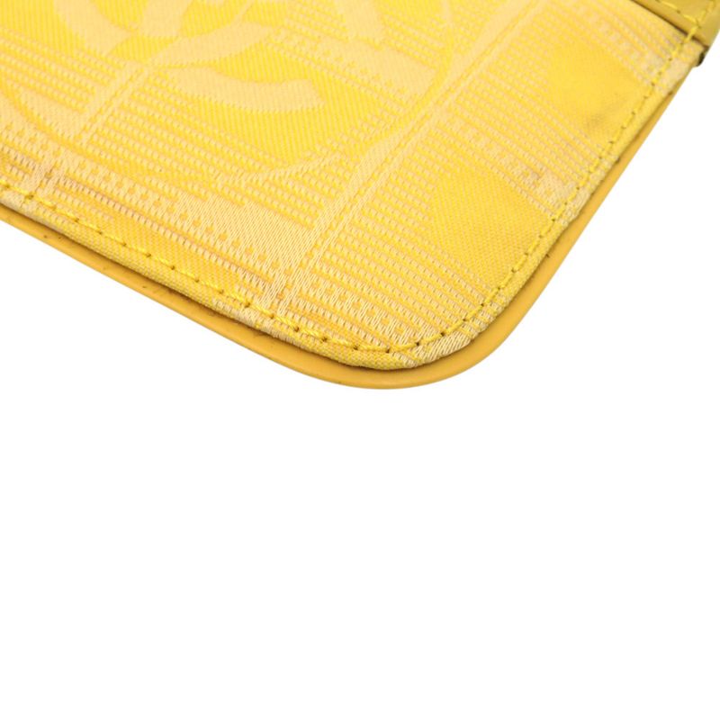 Chanel Coco Mark New Travel Line Ring Leather Yellow Coin Case — view 8