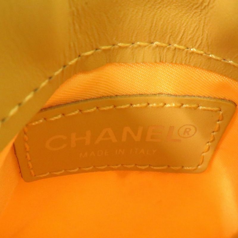 Chanel Coco Mark New Travel Line Ring Leather Yellow Coin Case — view 6