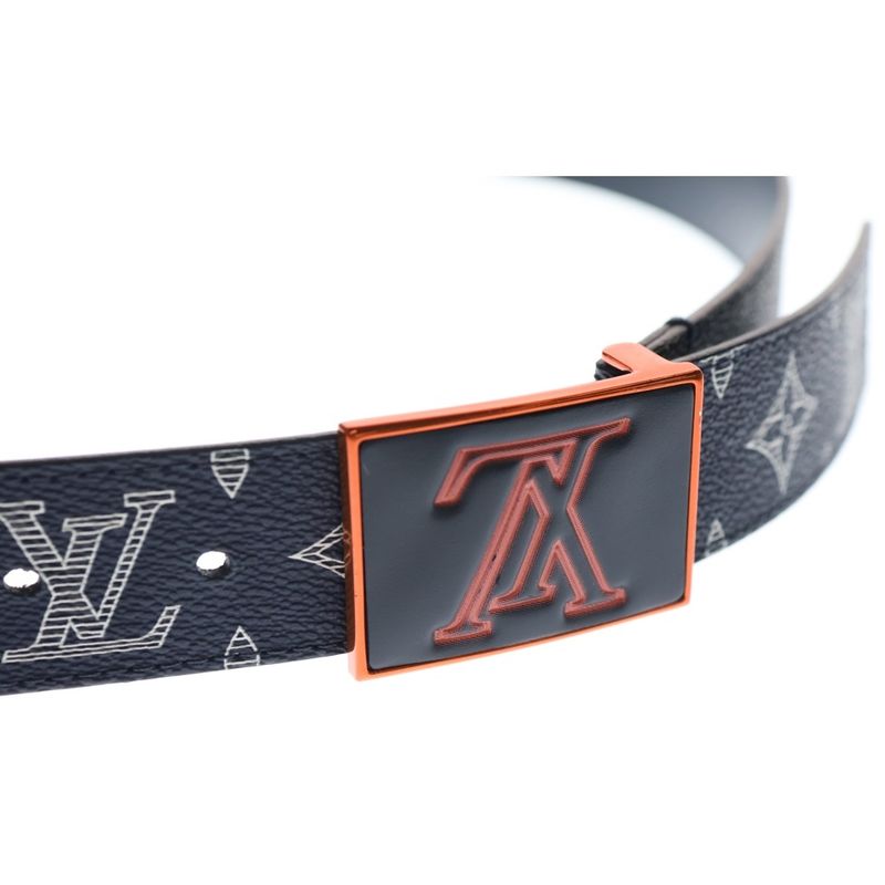 Louis Vuitton Sainteur Metropole Monogram Canvas Belt Navy Leather M0049 — view 5