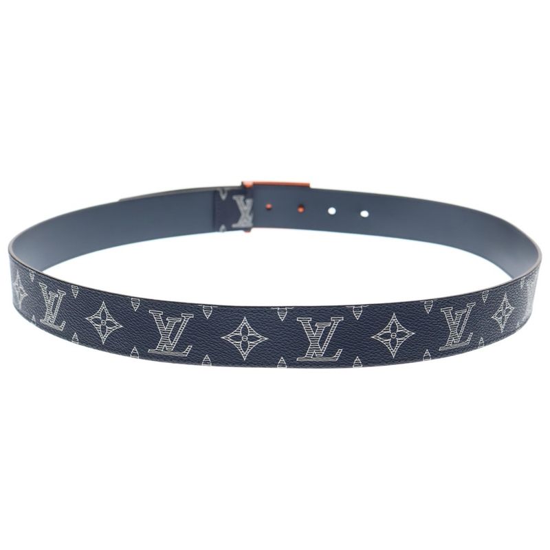 Louis Vuitton Sainteur Metropole Monogram Canvas Belt Navy Leather M0049 — view 3