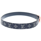 Louis Vuitton Sainteur Metropole Monogram Canvas Belt Navy Leather M0049 — view 4