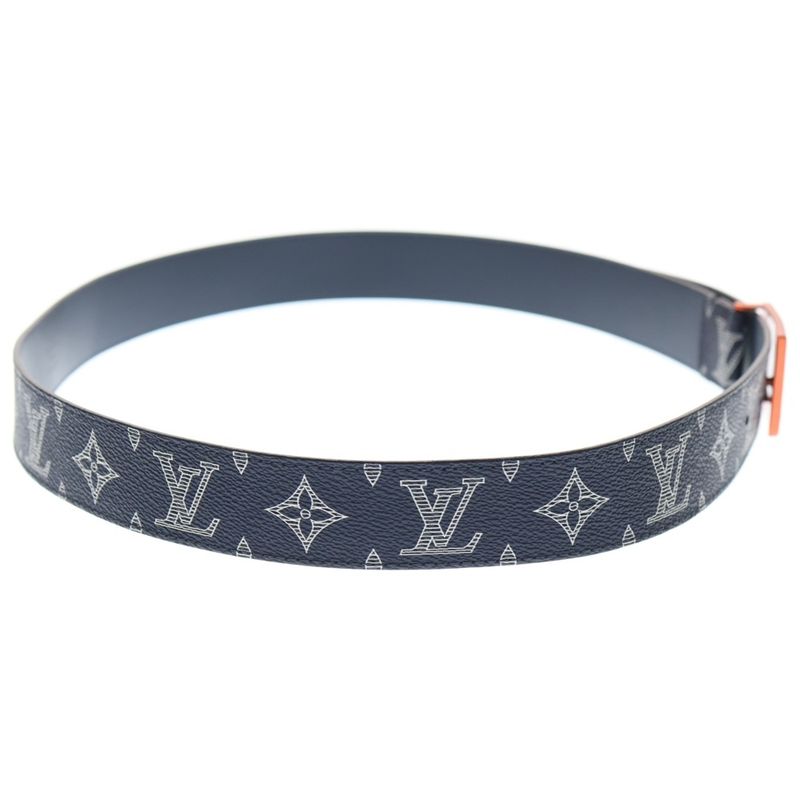 Louis Vuitton Sainteur Metropole Monogram Canvas Belt Navy Leather M0049 — view 4