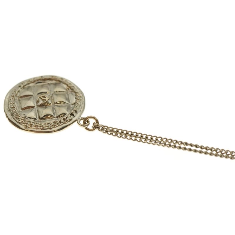 Chanel Coco Mark Quilted Plate Necklace — view 6