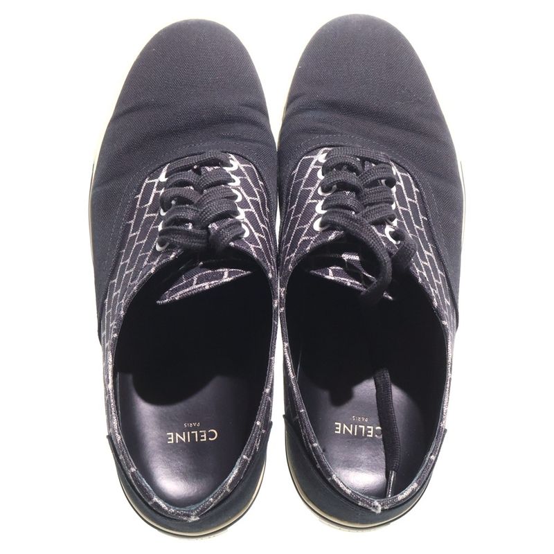 Celine Canvas Low Cut Sneakers Black White — view 4