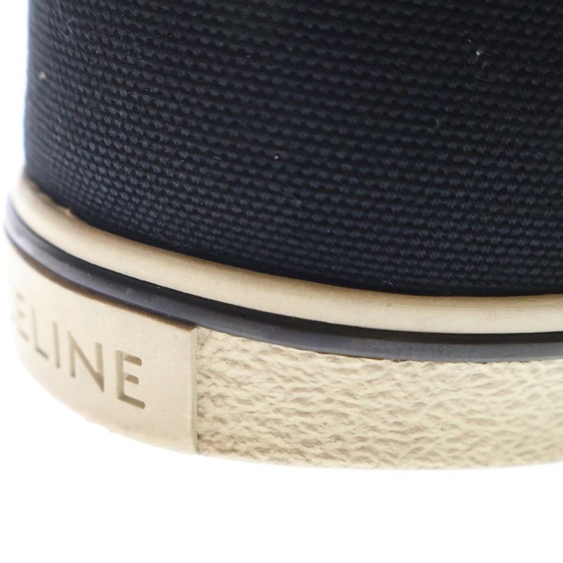 Celine Canvas Low Cut Sneakers Black White — view 6