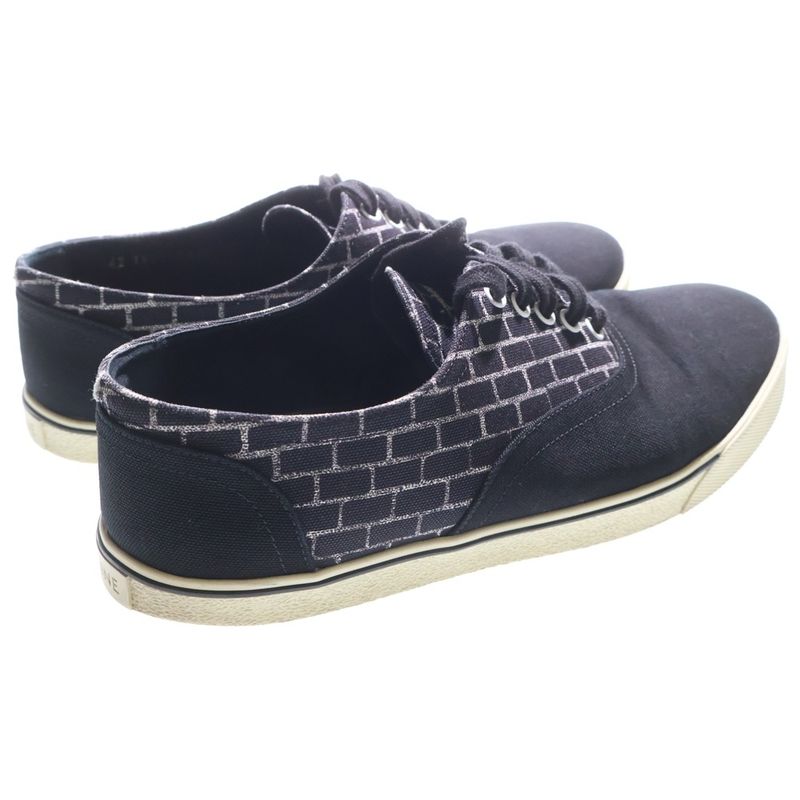 Celine Canvas Low Cut Sneakers Black White — view 3
