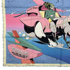 Hermes Carre 90 100% Silk Scarf Space Derby Blue — view 5