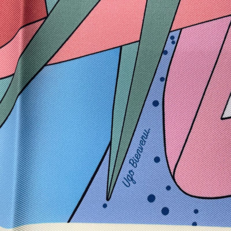 Hermes Carre 90 100% Silk Scarf Space Derby Blue — view 8
