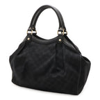 Gucci Ski GG Canvas Tote Bag Handbag Leather Black Gold Hardware — view 3