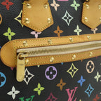Louis Vuitton Monogram Multicolor Alma Handbag Studded Noir Black — view 8