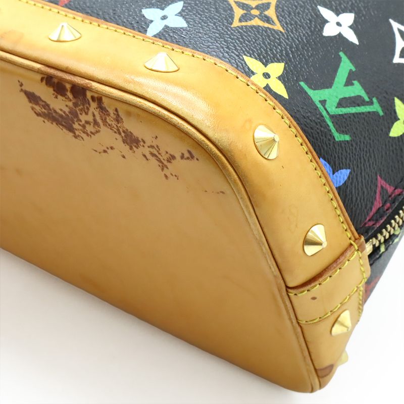 Louis Vuitton Monogram Multicolor Alma Handbag Studded Noir Black — view 4