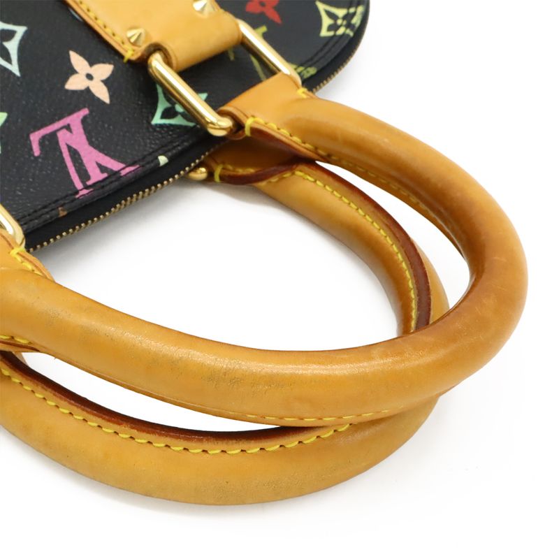 Louis Vuitton Monogram Multicolor Alma Handbag Studded Noir Black — view 5