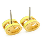 Hermes Pop Ash Earrings Hearrings GP Gold Plated Lacquer Yellow — view 5