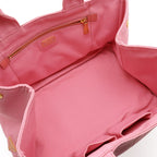Prada Canapa Tote Bag Handbag Large Canvas Geranio Pink Gold Hardware — view 7