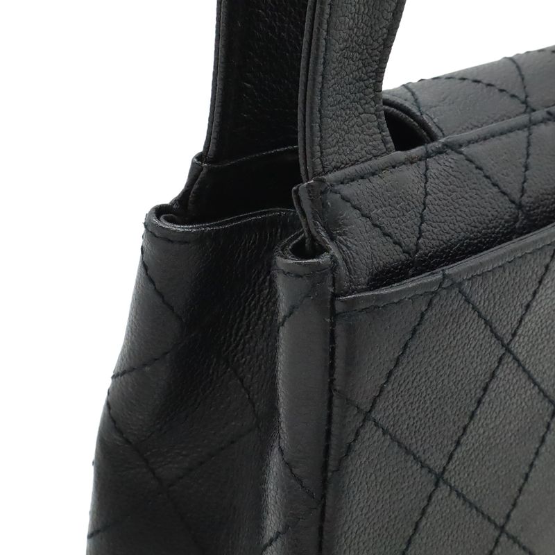 Chanel 2.55 Quilted Tote Leather Black Hardware — view 5