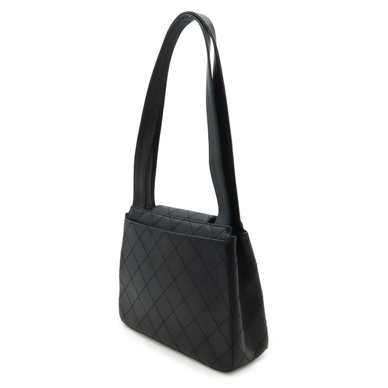 Chanel 2.55 Quilted Tote Leather Black Hardware — view 3