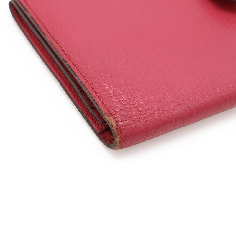Hermes Bearn Souffle Bifold Long Wallet Chevre Leather Fusha — view 3