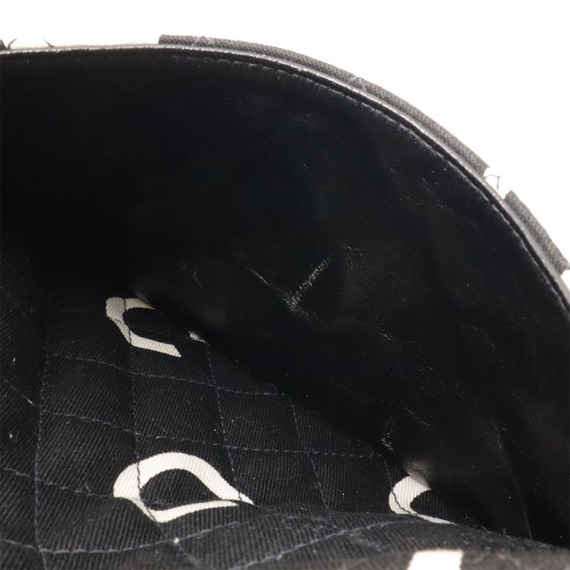 Chanel Logo Print Tote Canvas Black Ivory White — view 9