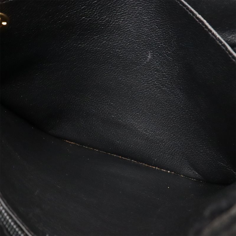 Chanel Mouton Chain Tote Bag Shoulder Leather Black Gold Hardware — view 9