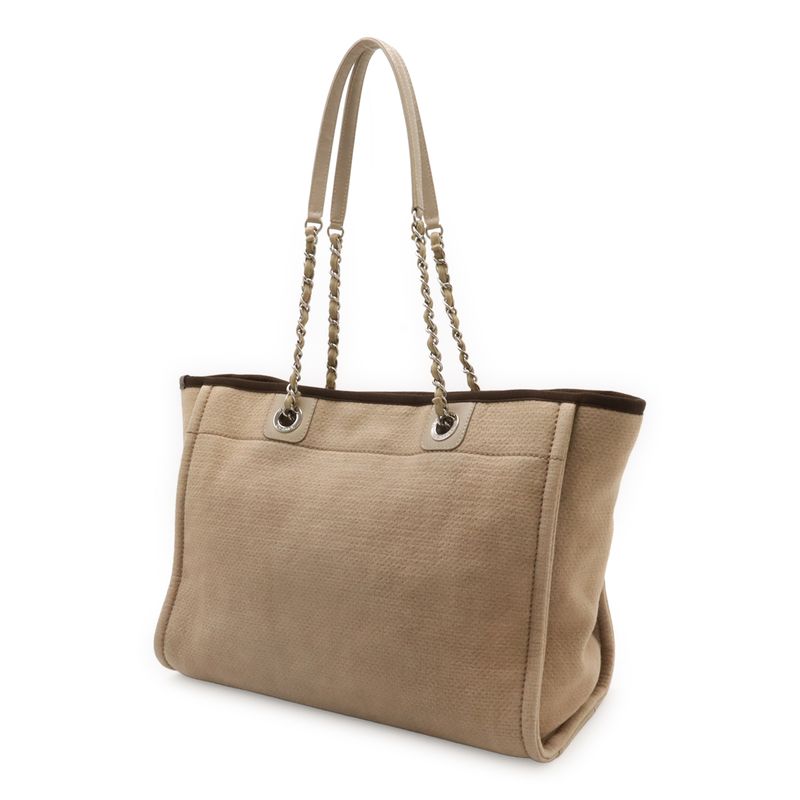 Chanel Deville Medium Tote MM Bag Chain Shoulder Beige Brown — view 3