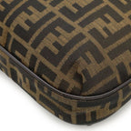 Fendi Zucca Pattern Shoulder Bag Crossbody Nylon Canvas Leather Khaki Brown — view 4