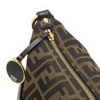 Fendi Zucca Pattern Shoulder Bag Crossbody Nylon Canvas Leather Khaki Brown — view 7