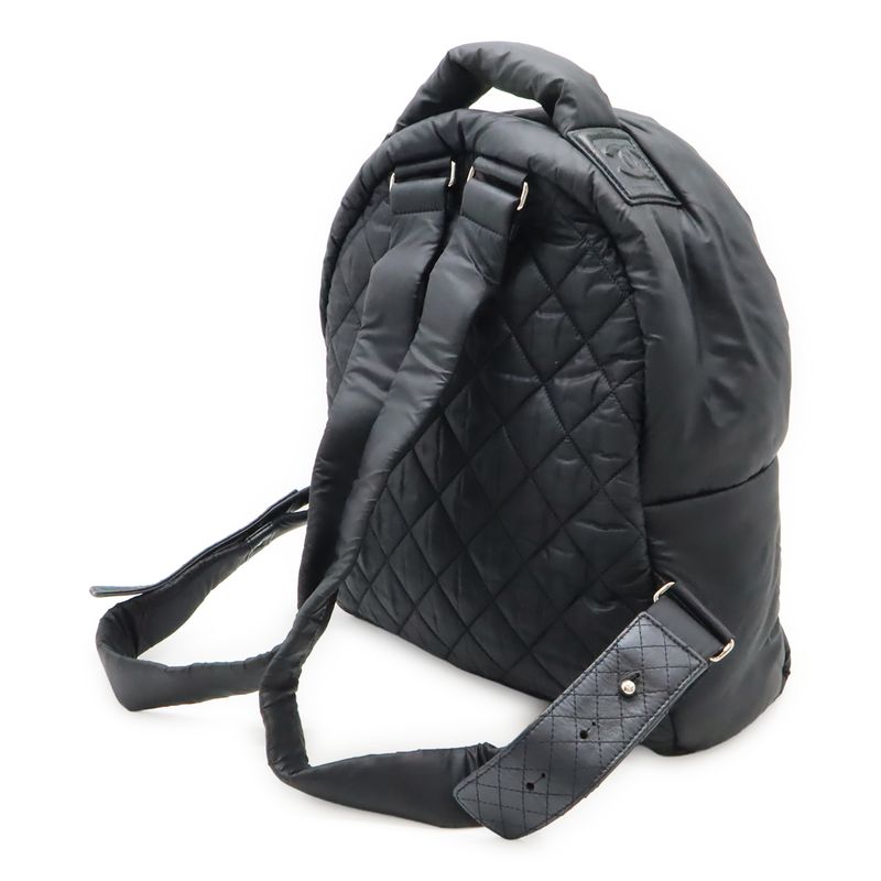 Chanel Cocococoon Backpack Rucksack Sac Daypack Quilted Nylon Leather Black — view 3