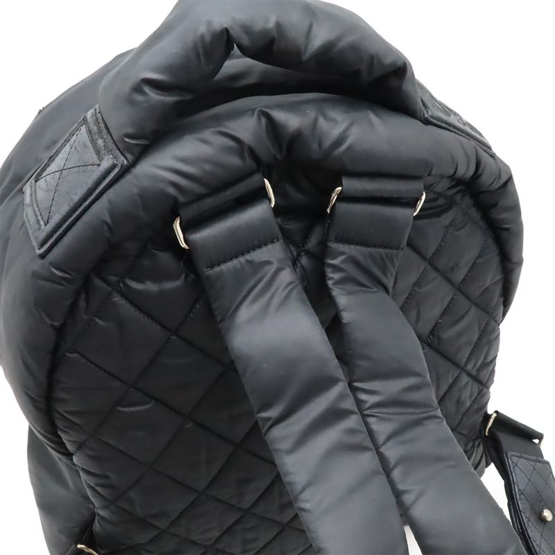 Chanel Cocococoon Backpack Rucksack Sac Daypack Quilted Nylon Leather Black — view 5