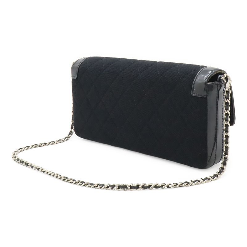 Chanel 2.55 Quilted Chain Bag Shoulder Canvas Patent — view 3