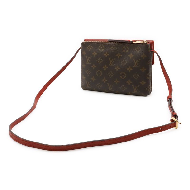 Louis Vuitton Monogram Twice Shoulder Bag Pochette Crossbody Threes Red — view 3
