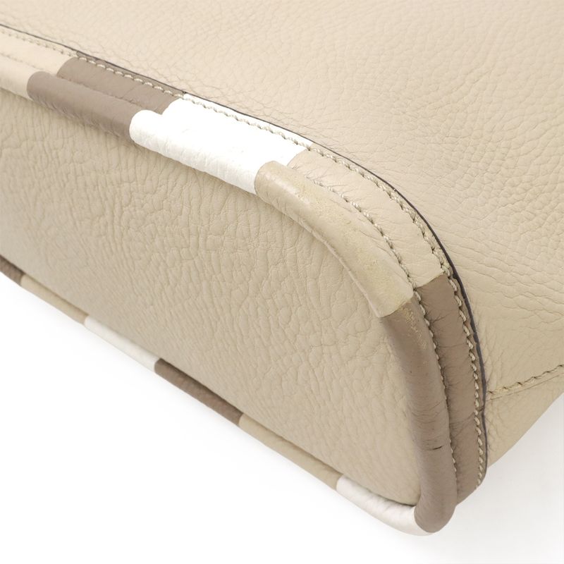 Fendi Selleria Handbag 2-Way Shoulder Bag One Crossbody Leather Sand — view 4