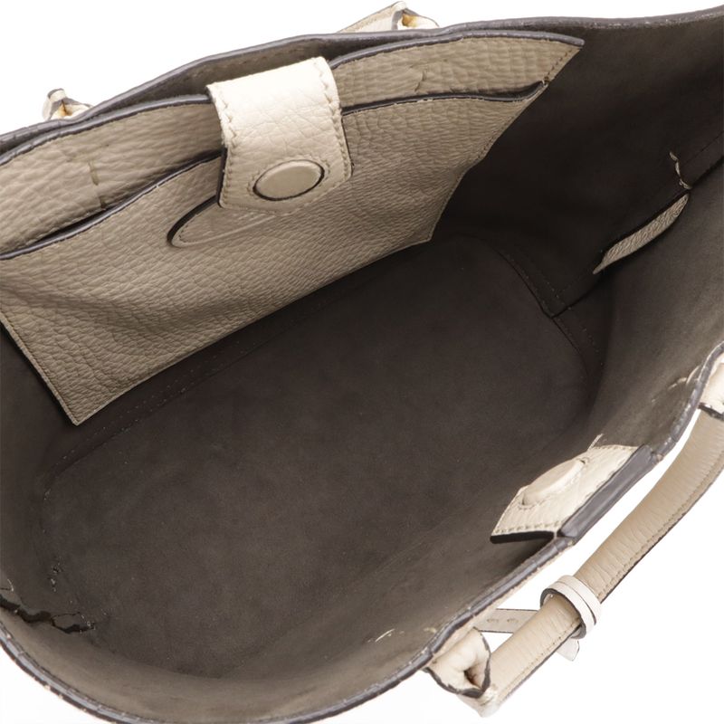 Fendi Selleria Handbag 2-Way Shoulder Bag One Crossbody Leather Sand — view 8
