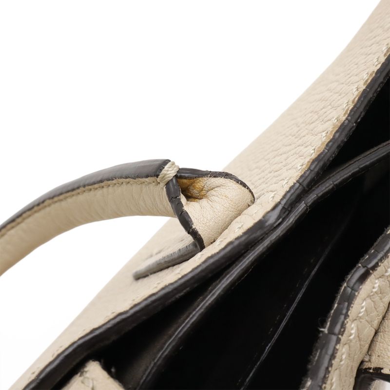 Fendi Selleria Handbag 2-Way Shoulder Bag One Crossbody Leather Sand — view 6