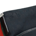Gucci GG Canvas Sherry Line Webline Shoulder Bag Crossbody Leather Black Green — view 9
