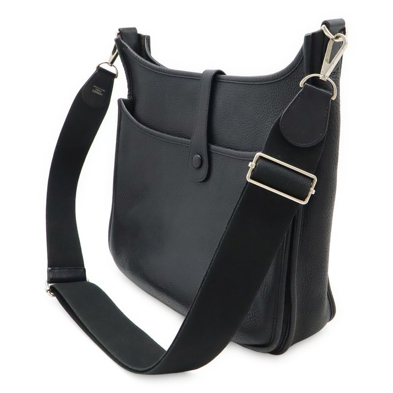 Hermes Evelyne 3 III GM Shoulder Bag Crossbody Taurillon Clemence Black — view 3