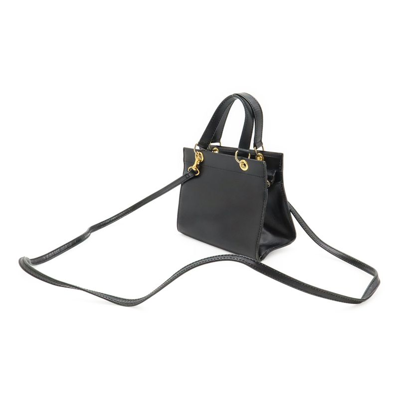 Celine Handbag Mini Bag 2-Way Shoulder Crossbody Leather Black Gold Hardware — view 3