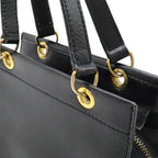 Celine Handbag Mini Bag 2-Way Shoulder Crossbody Leather Black Gold Hardware — view 6
